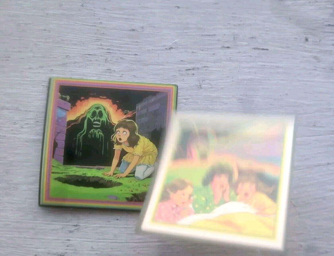Haunted Active Spirit Negative Creepy Monster And Kids Sticker Lot Of 2 Pcs