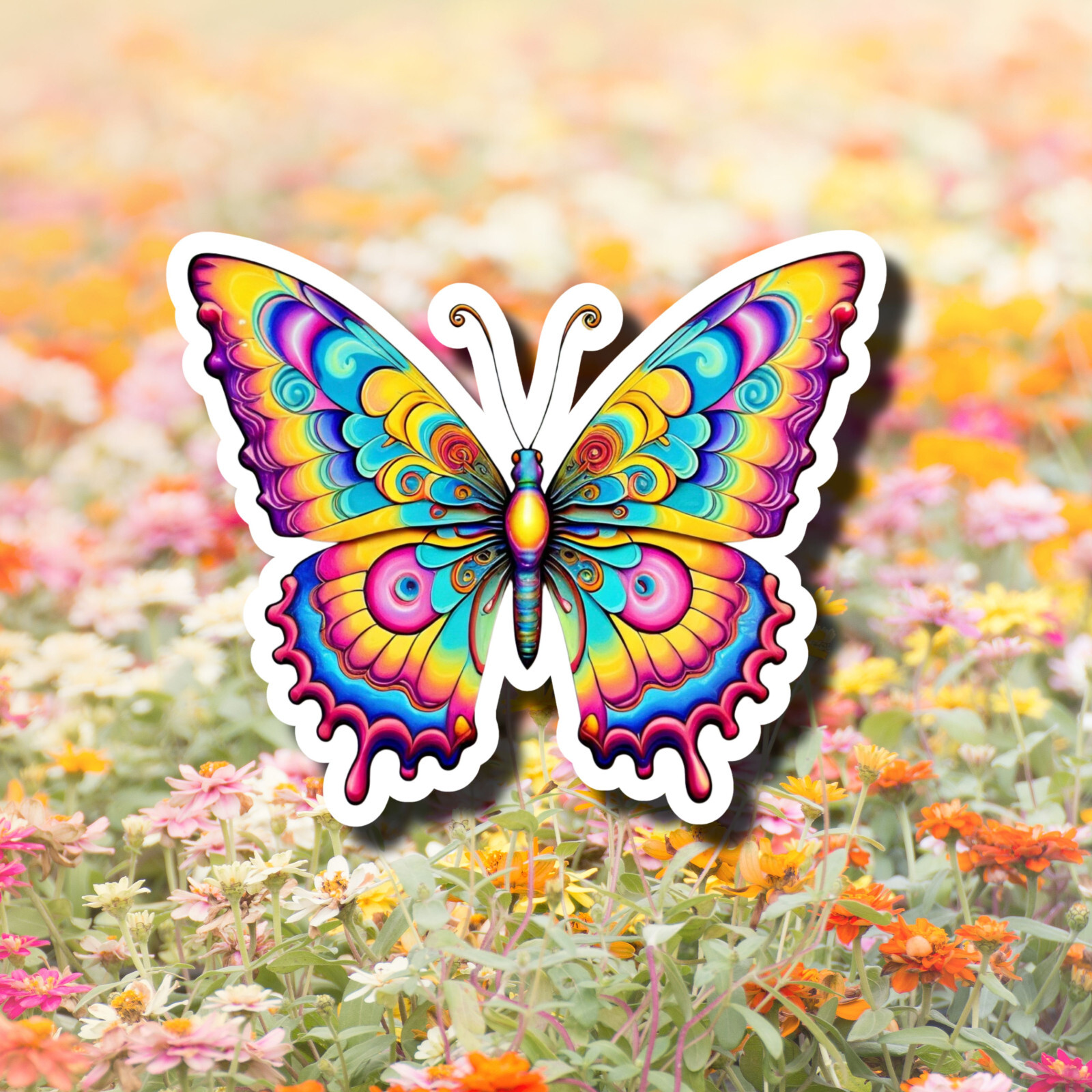 Psychedelic Butterfly 3" Vinyl Laminated Sticker