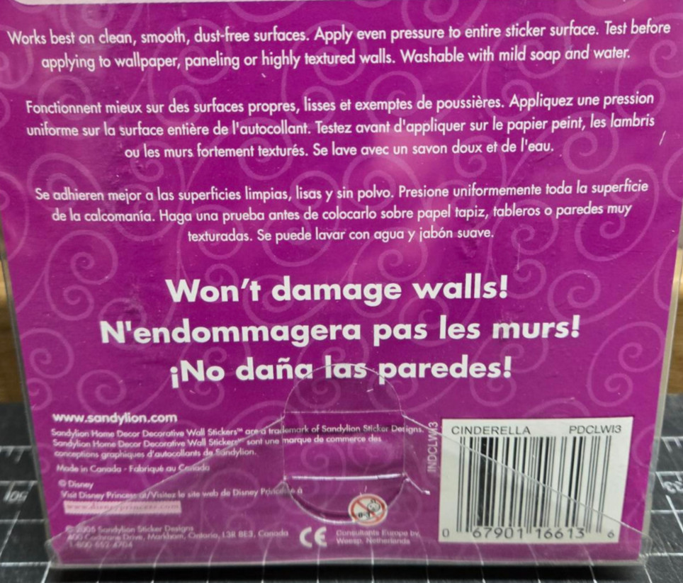 Cinderella Wall Stickers Kids Disney Princess Decals Girls Bedroom Decor