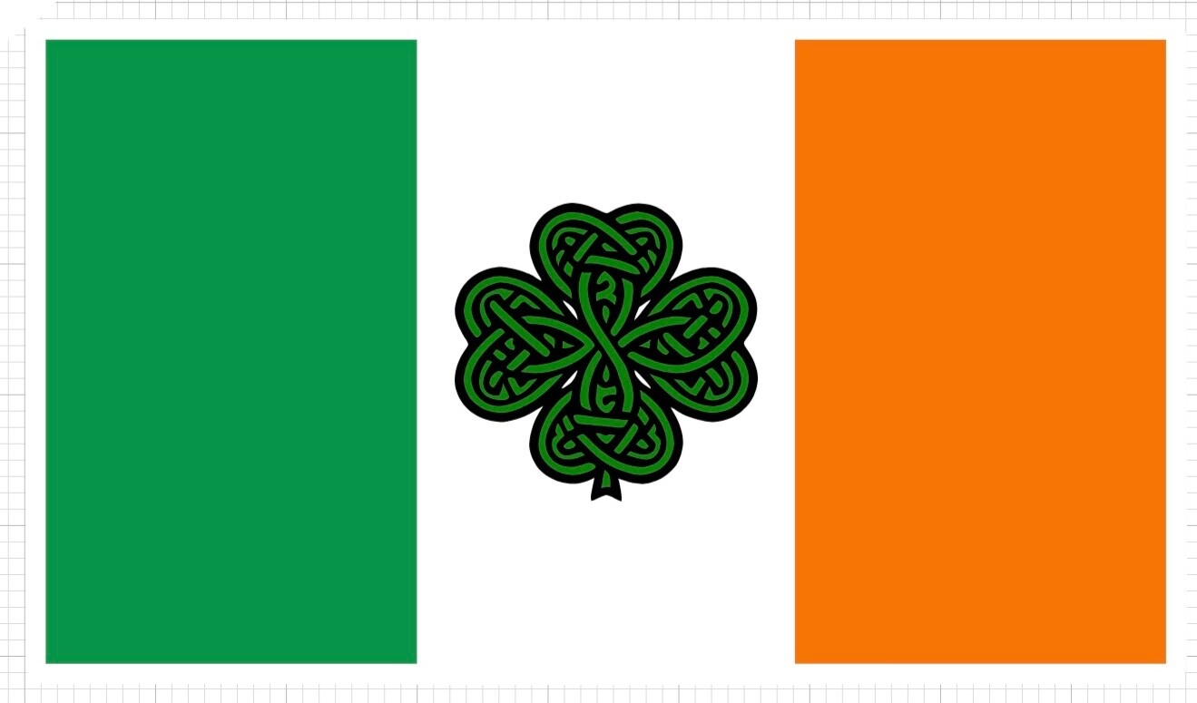 Irish flag orange white green cross St Patrick's Day vinyl waterproof sticker