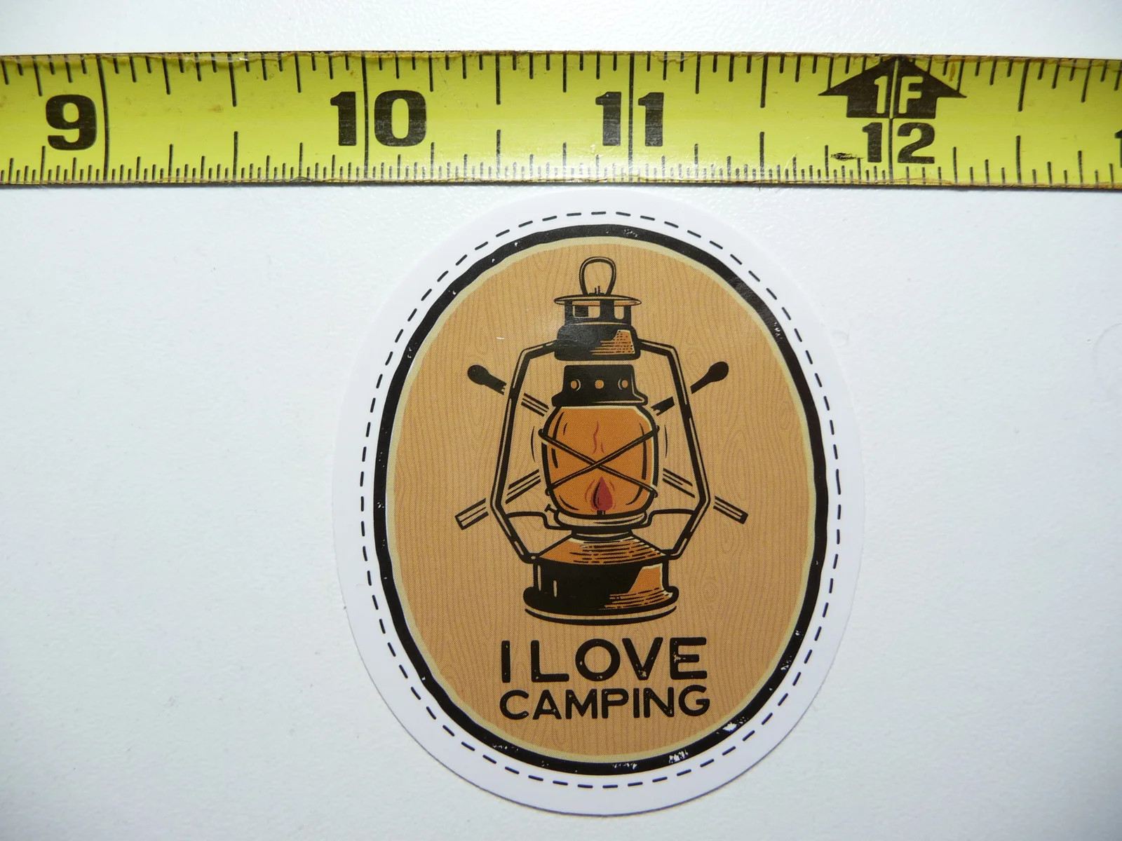 I LOVE CAMPING LANTERN SMALL STICKER DECAL HIKING CAMPING WOODS GEAR PARK
