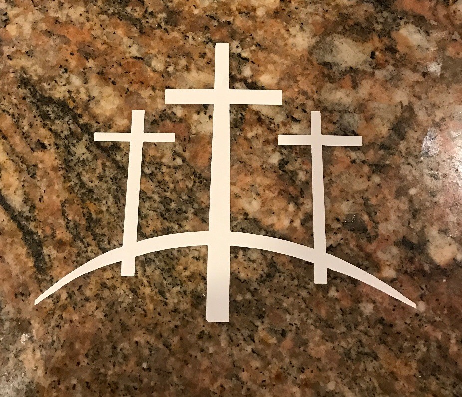 Christian Cross Sticker – Calvary Jesus God Salvation Crucified Christian Faith