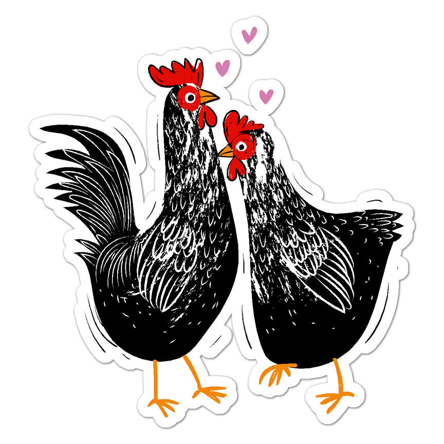 Chicken Hen Rooster, Vinyl Decal Sticker, Indoor Outdoor, 3 Sizes, #9756