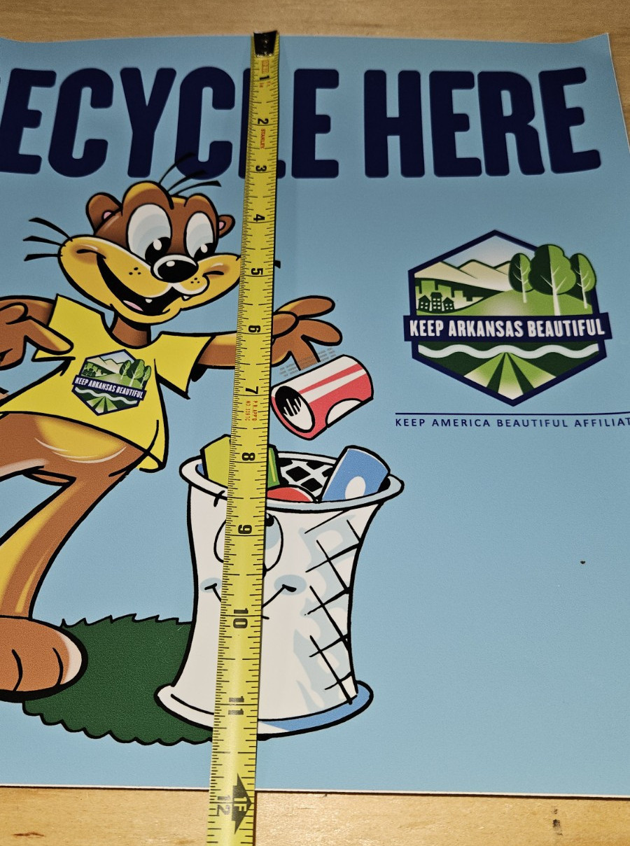 KEEP ARKANSAS BEAUTIFUL RECYCLE BIN TRASH CAN STICKER OTTO THE OTTER NEW VINYL