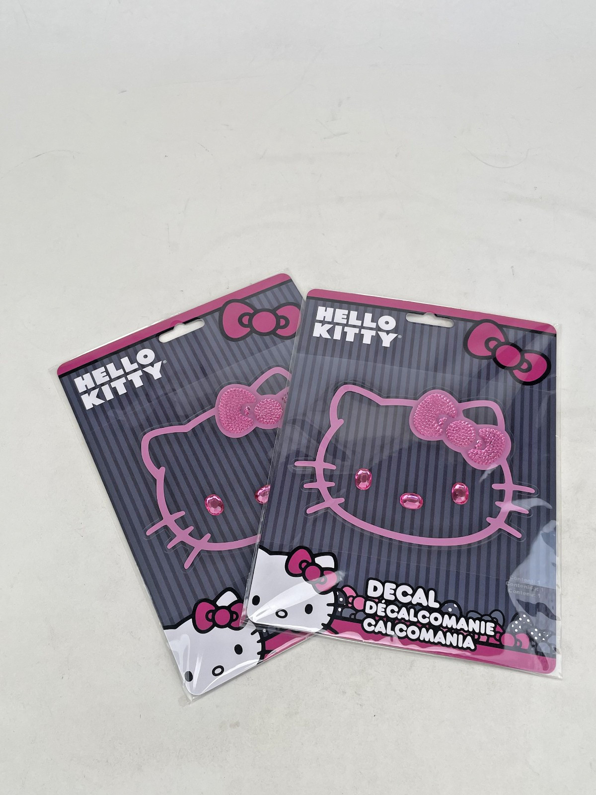 Licensed Sanrio Hello Kitty Pink Bling Sticker Auto Home Office Luggage 2 pak