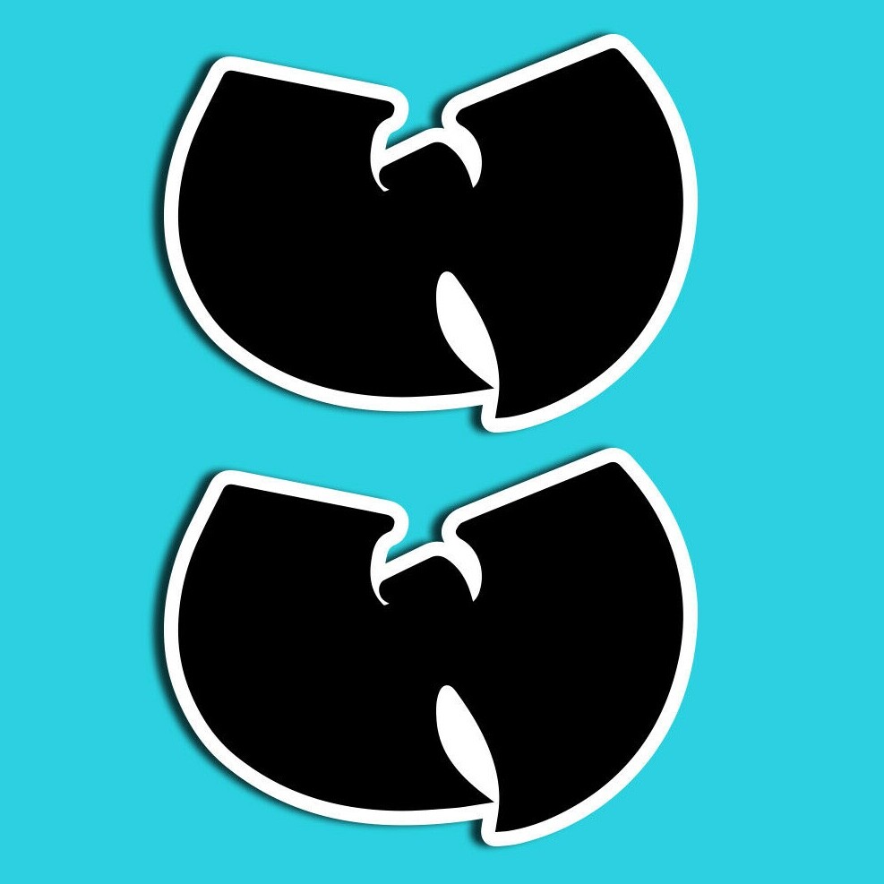 Wu-Tang Sticker, Includes 2 Stickers, 4" Wide, Laptop, Decal, Vinyl, Sticker