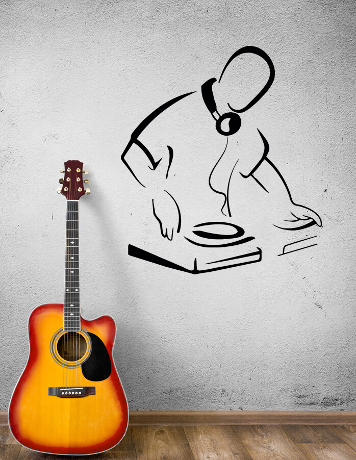 Wall Decal DJ Music Club Disco Song Creator Vinyl Sticker (ed2109)