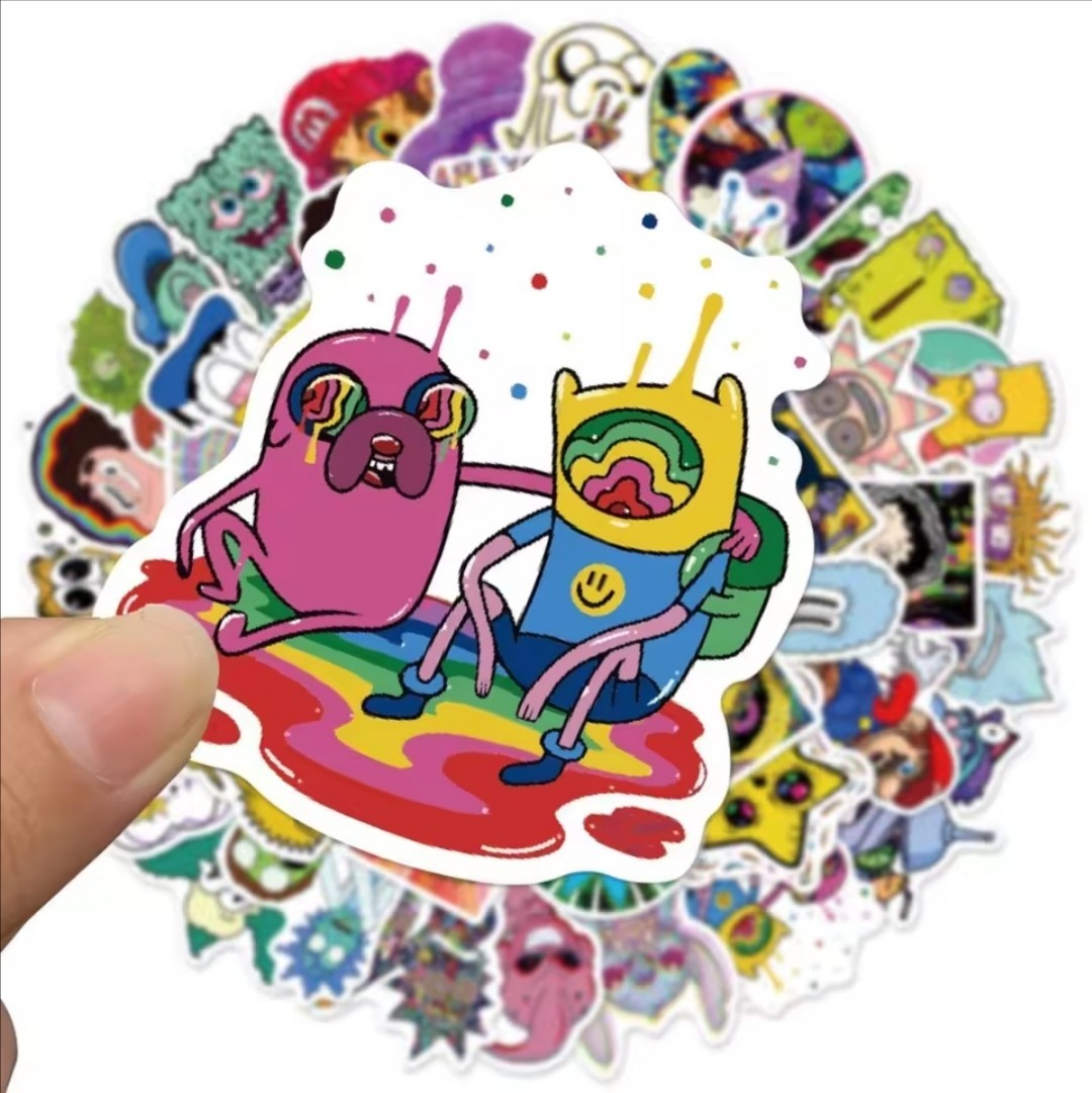20 PCS Trippy Hippie Pot Cartoon Characters Stickers BRAND NEW