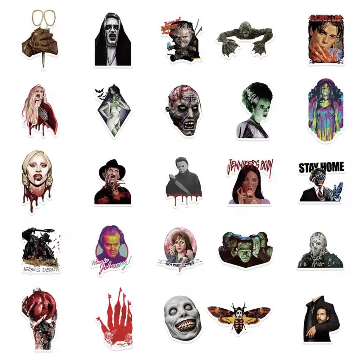 Horror Films Movie Stickers 50pk Mix Scary Killer Random Stickers FREE SHIPPING