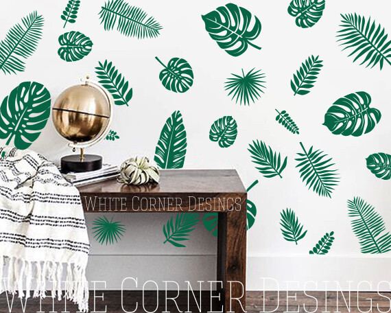 Palm Leaf Decals – Palm Leaf Wall Decals, Tropical Leaf Decals, Palm Leafs Decal
