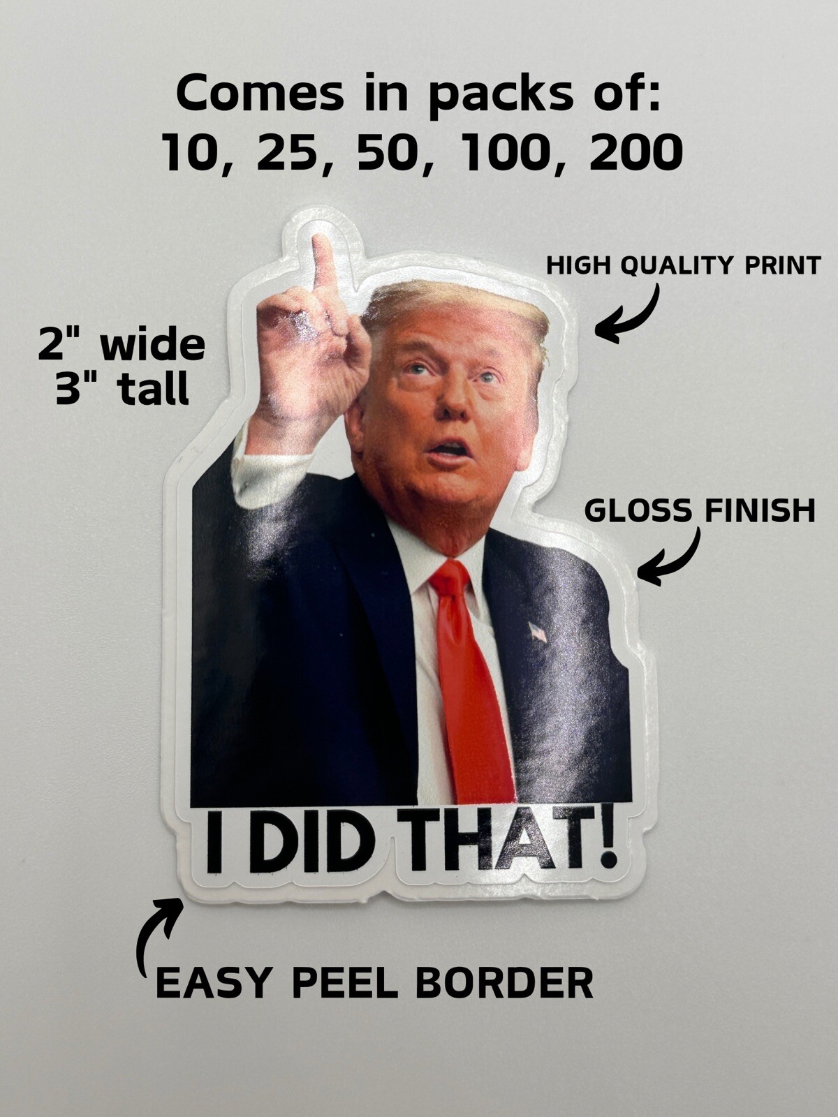Donald Trump I DID THAT Stickers Decals Car Grocery Price Gas Pump Station 2"