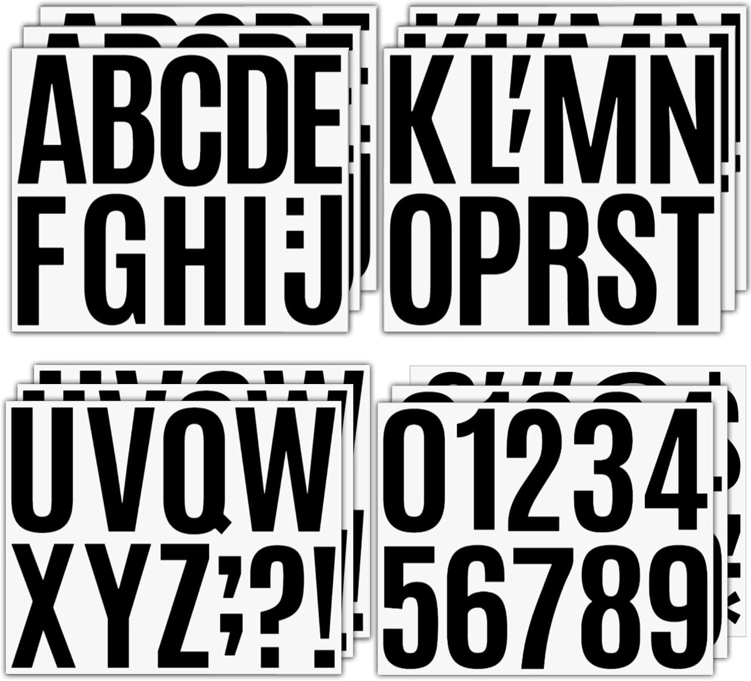 18 Sheets Self Adhesive Vinyl Letters Numbers Kit Black 5 Inch for Mailbox Signs