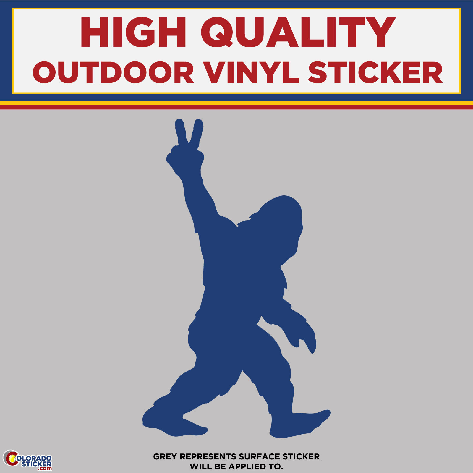 Big Foot with Peace sign, Die Cut High Quality Vinyl Stickers