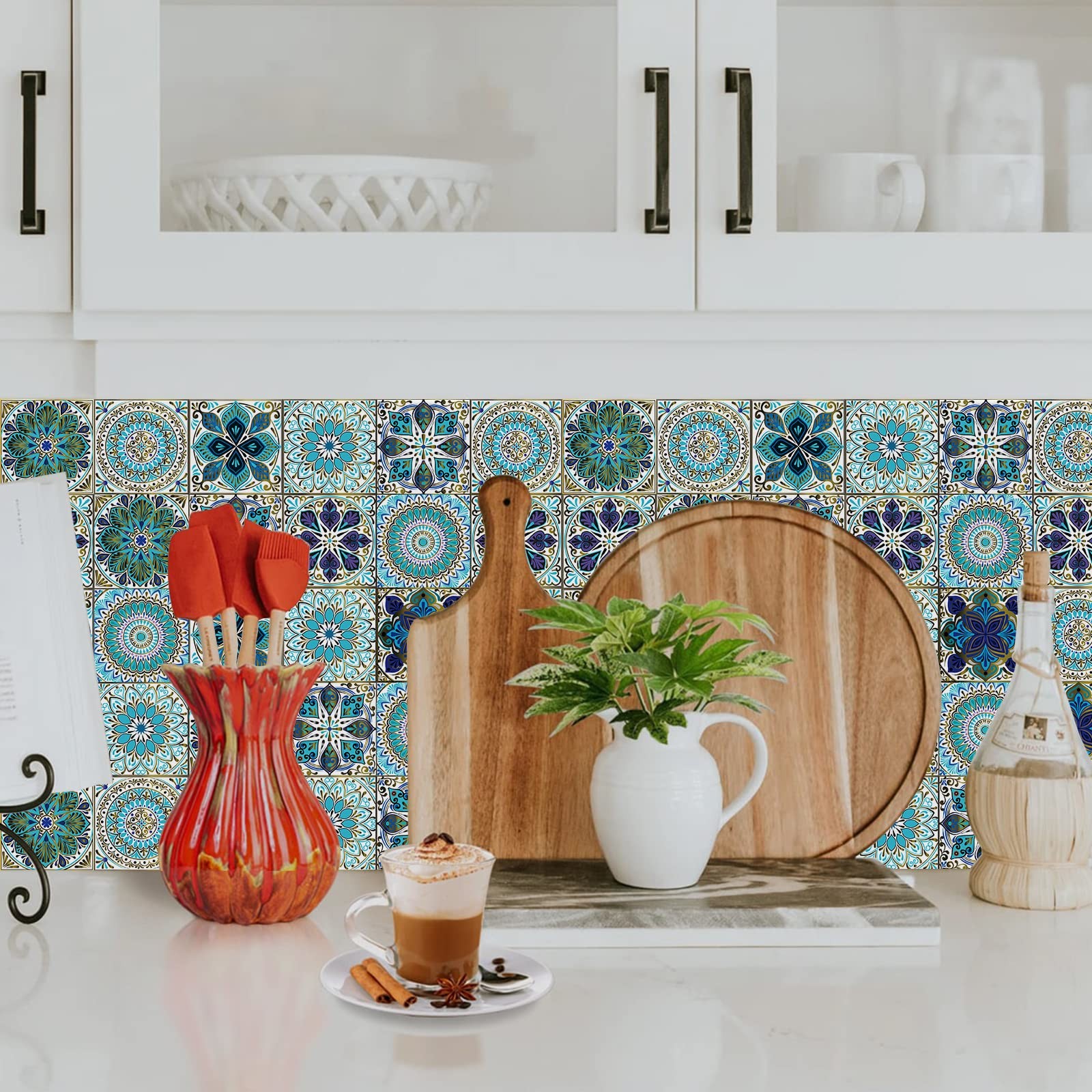 24Pcs Peel and Stick Tile Stickers, 4×4 Bathroom & Kitchen Backsplash Tile De…