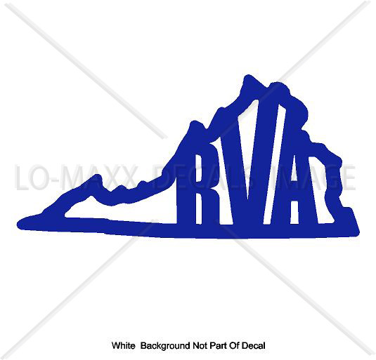 RVA Richmond Virginia State Logo Custom Design High Quality Die Cut Vinyl Decal
