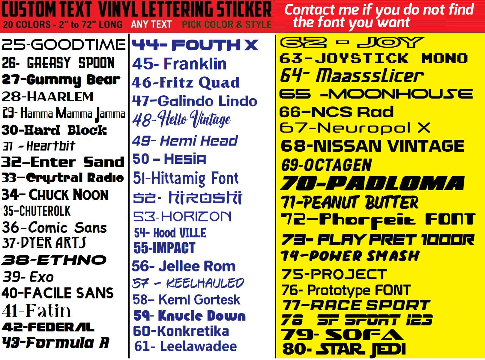 Custom Text Vinyl Lettering Sticker Decal Personalized -ANY TEXT – ANY NAME – [2