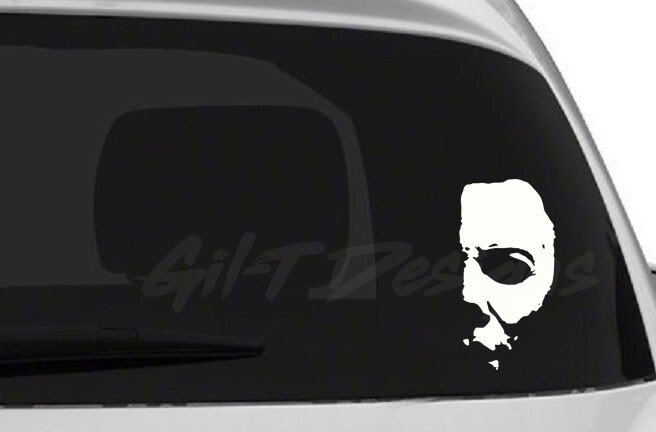 Michael Myers Face #1 Vinyl Decal Sticker, Halloween, Haddonfield, Size List #1