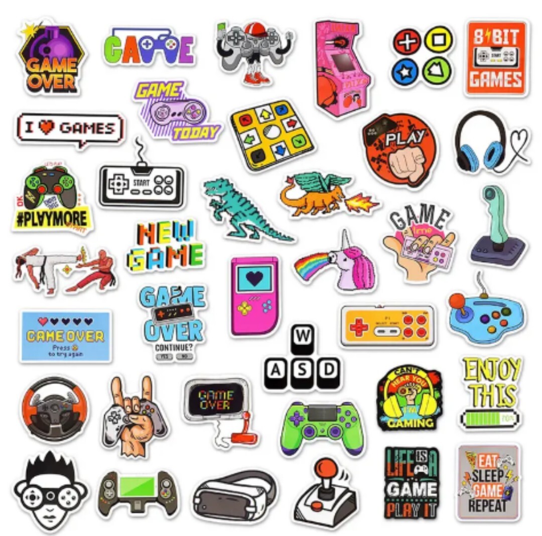 10 PCS Gaming Gamers Video Games Stickers BRAND NEW