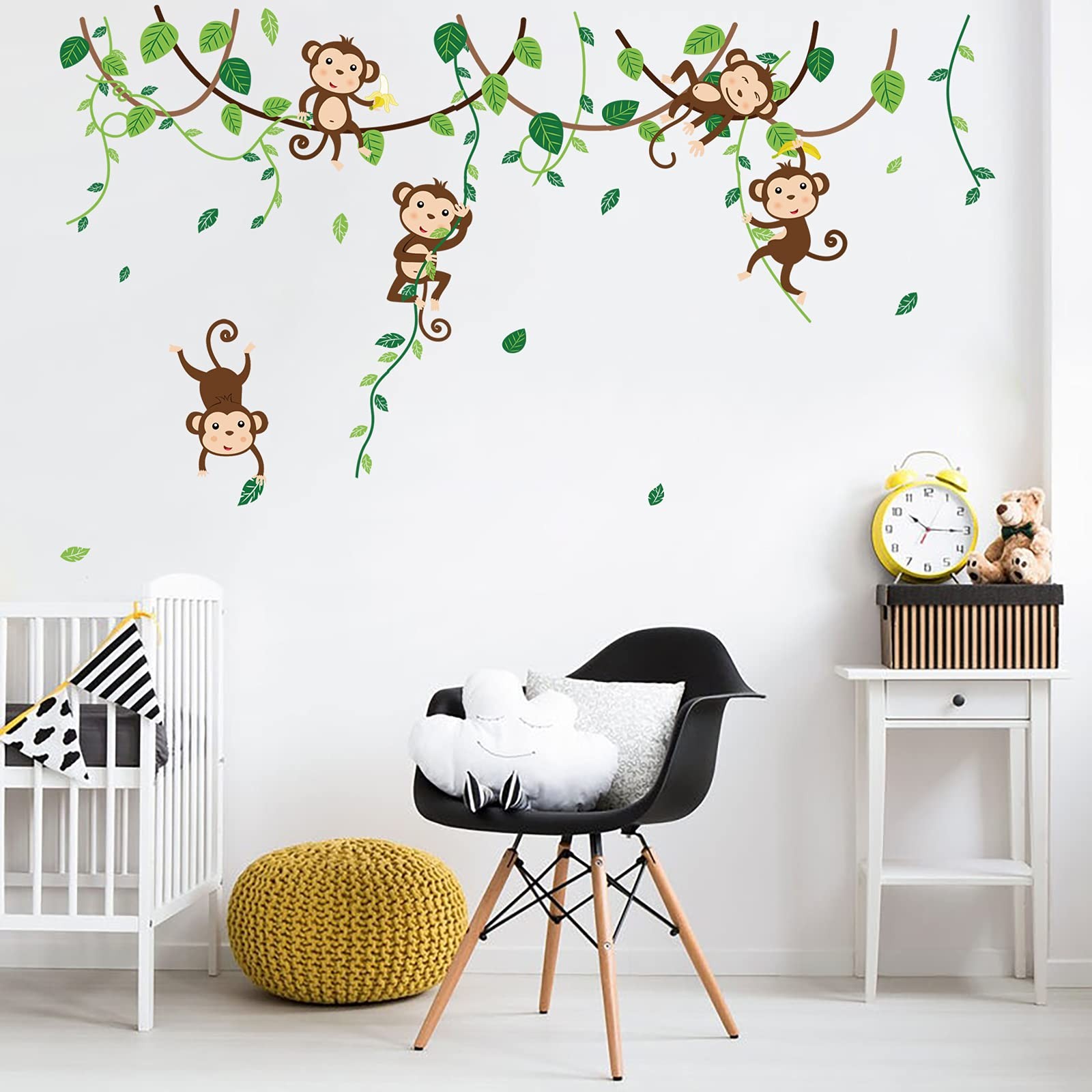 Monkey Climbing Tree Wall Decals Jungle Animals Wall Stickers Kids Room Baby …