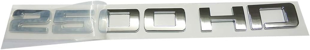 2pcs Badges 2500HD 2500 HD Emblem 3D Decal Suitable for Both Side Doors silver