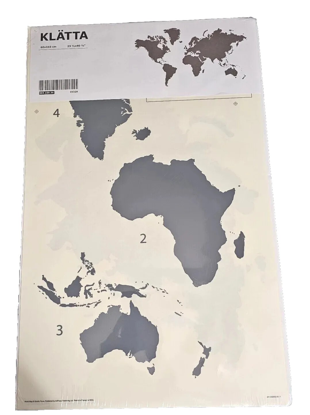 Ikea KLÄTTA Klatta World Map Layout Wall Stickers Decals