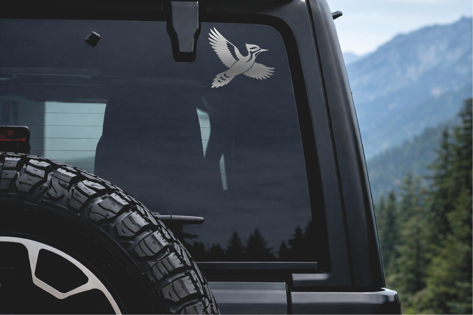 Detailed Flying Woodpecker Vinyl Decal Bird Car Window Sticker