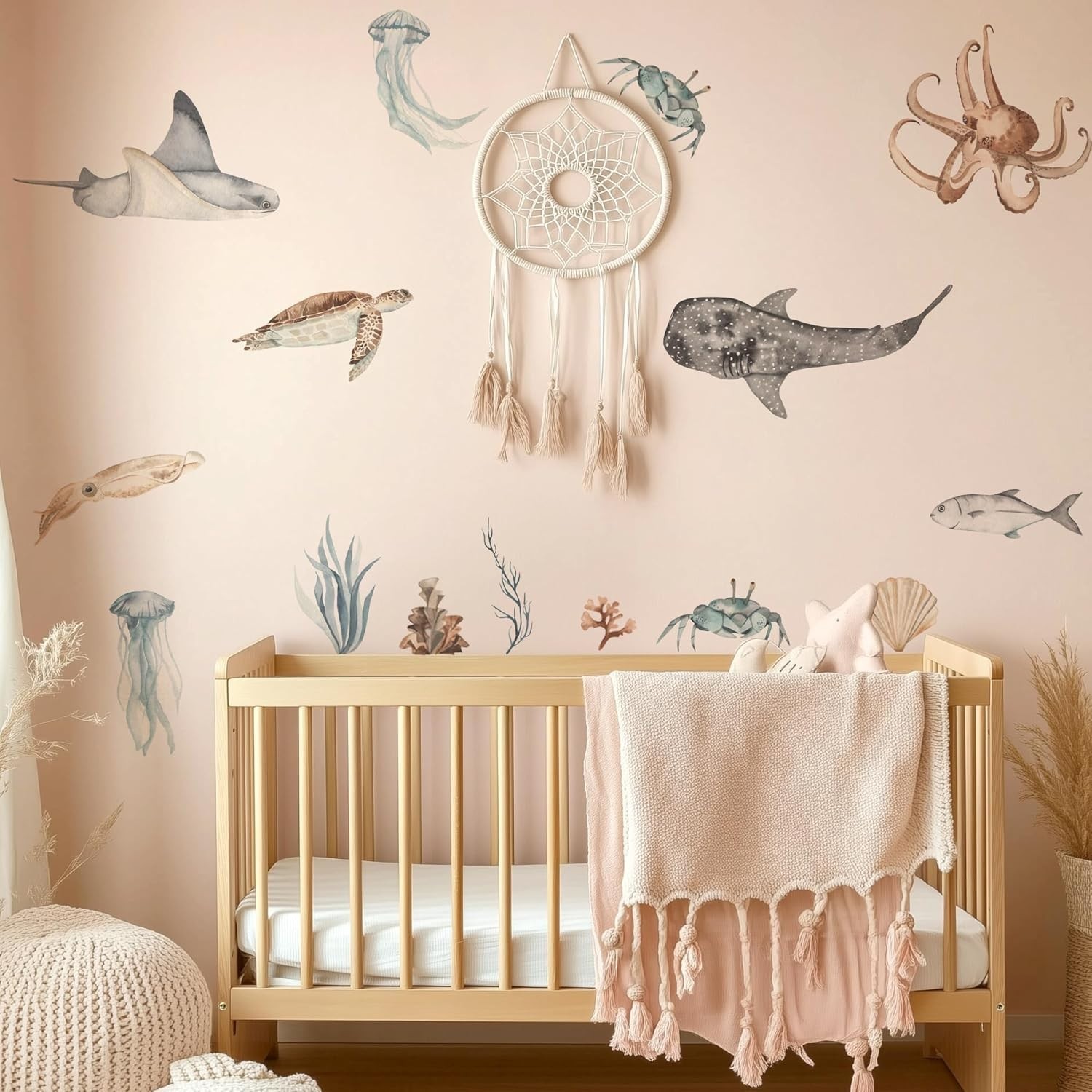 Ocean Wall Decals Marine Animal Boys Bedroom Large Stickers Removable Whale Deco