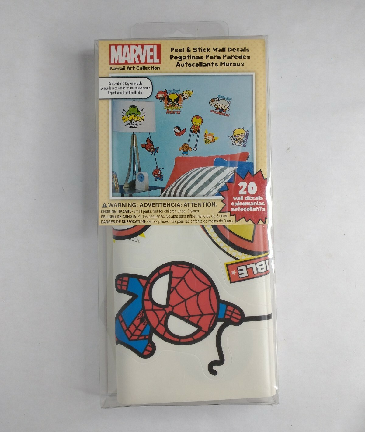 Marvel Kawaii Art Collection Peel & Stick Wall Decals Set Of 20 Stickers New