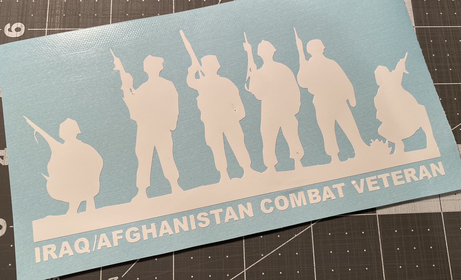 Vinyl Decal for Window – Soldier Silhouettes (Military), Various Colors & Sizes