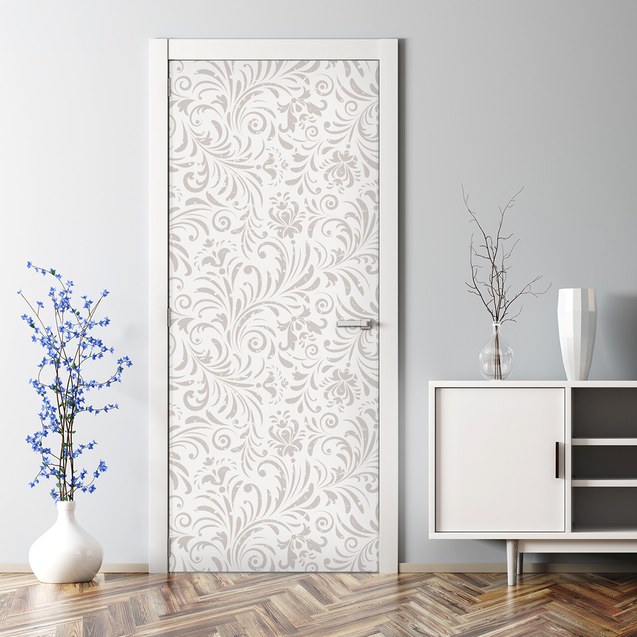 Vintage pattern Bubble Free Door sticker Eclectic wall art Accent Decal
