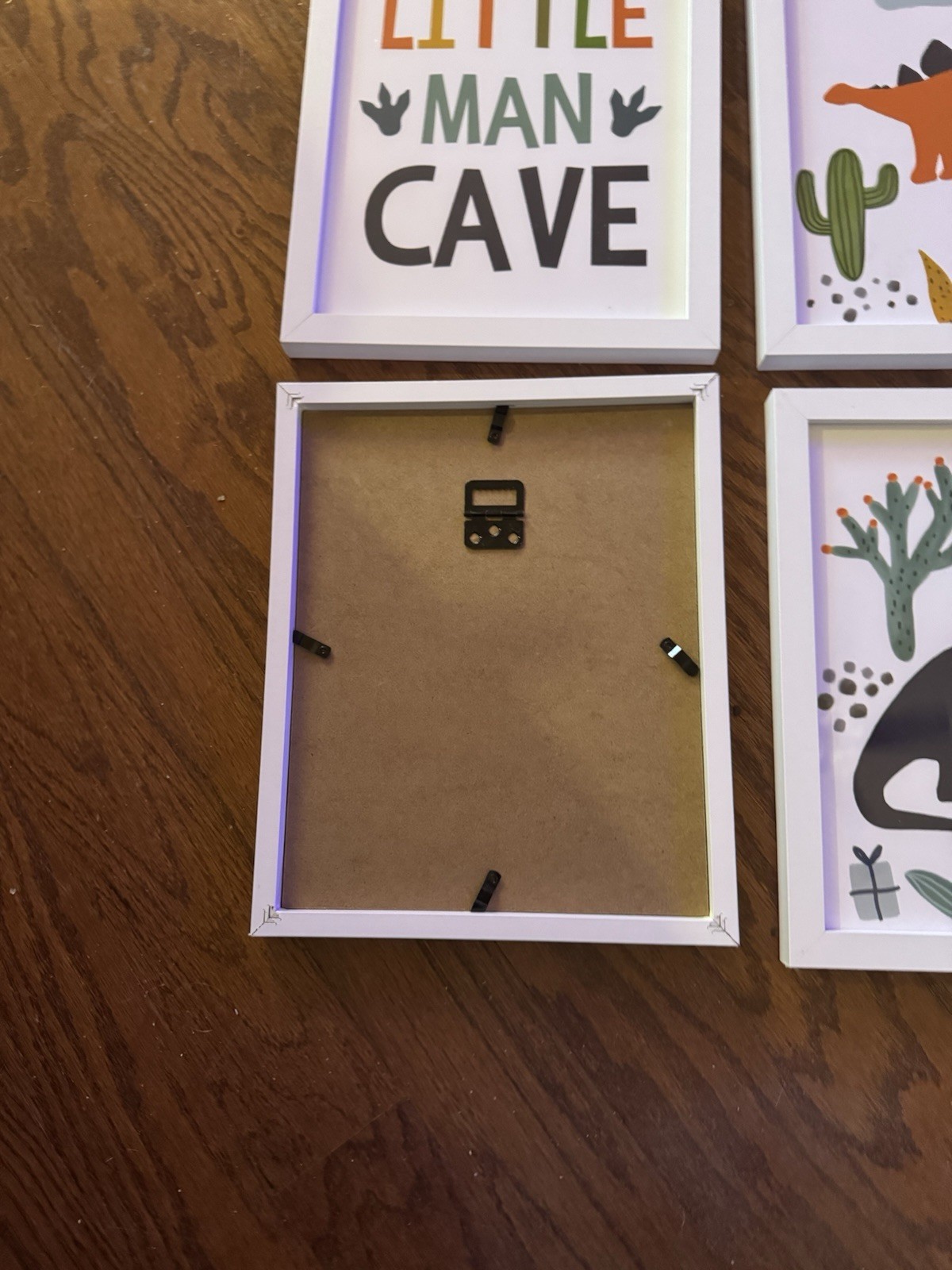 Set Of 6 9” X 11”Inch Framed Nursery Wall Art Decor Dinosaur Toddler Pictures