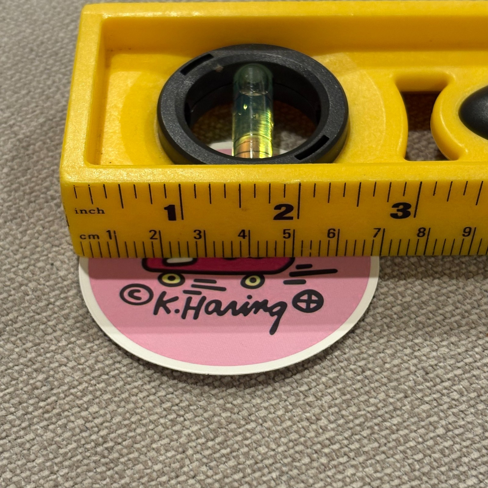 Retro Keith Haring 2.75" Round Sticker Skateboard Water Resistant Decal Pink