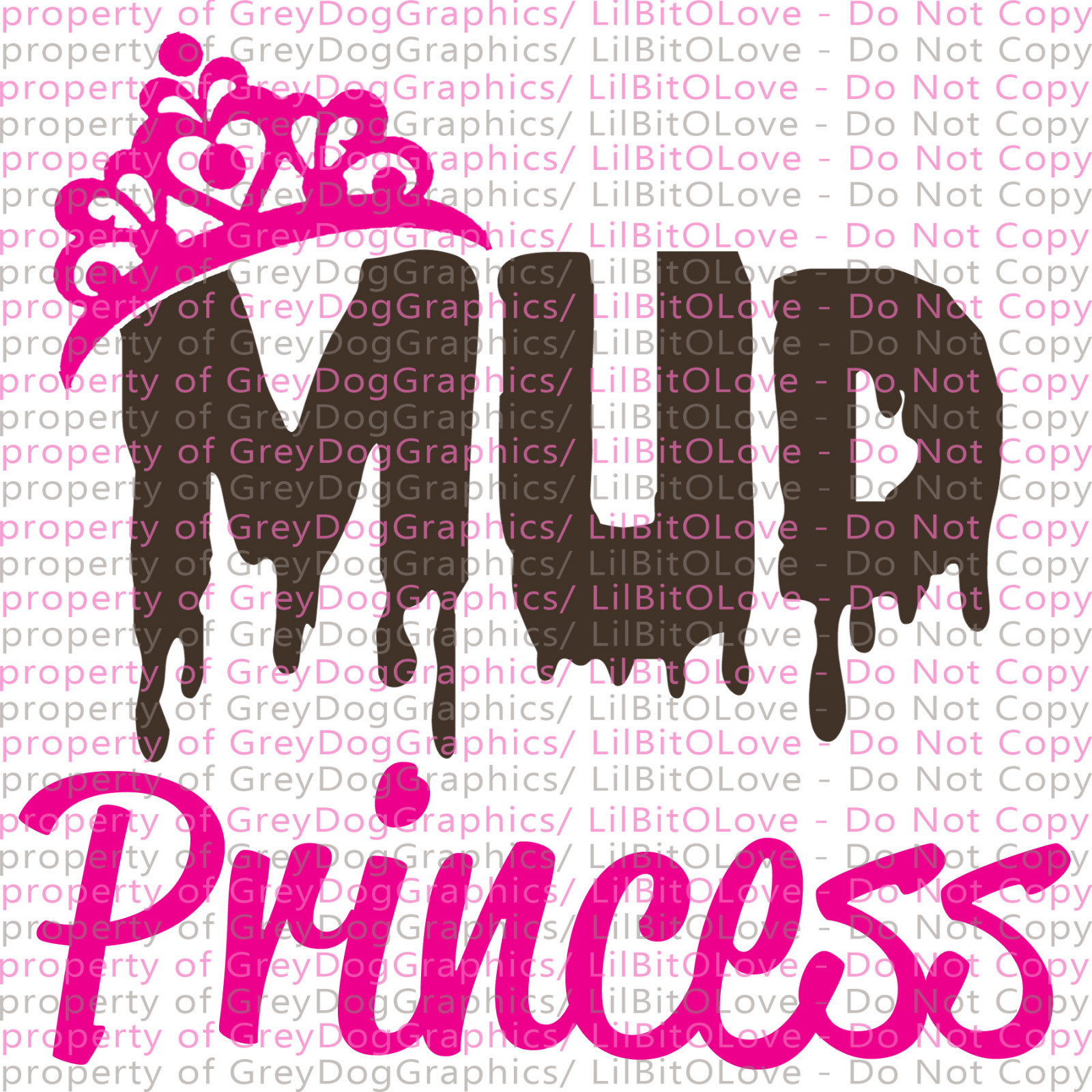 Mud Princess Vinyl Decal Sticker 4 Wheeler Quad Side by Side Mudding two color