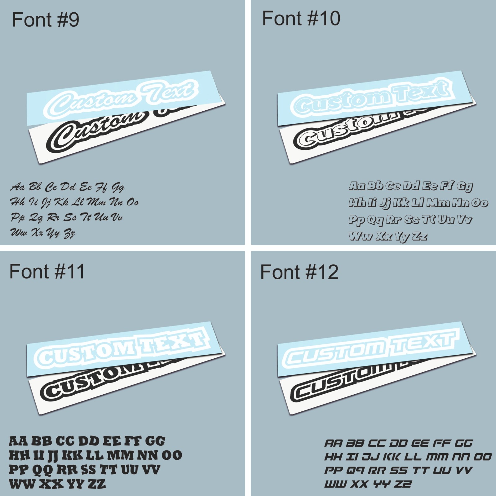 2x Outlined Stickers Name Car Bike Window Custom Personalised Vinyl Decals