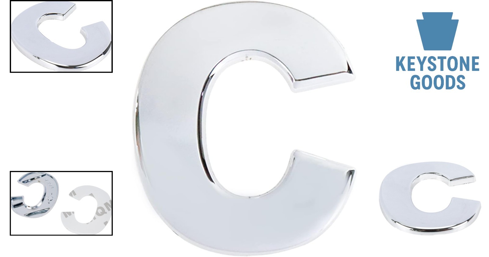 3D Chrome Zinc Alloy Car Emblem Letter C – Durable & Stylish Badge for Vehicles