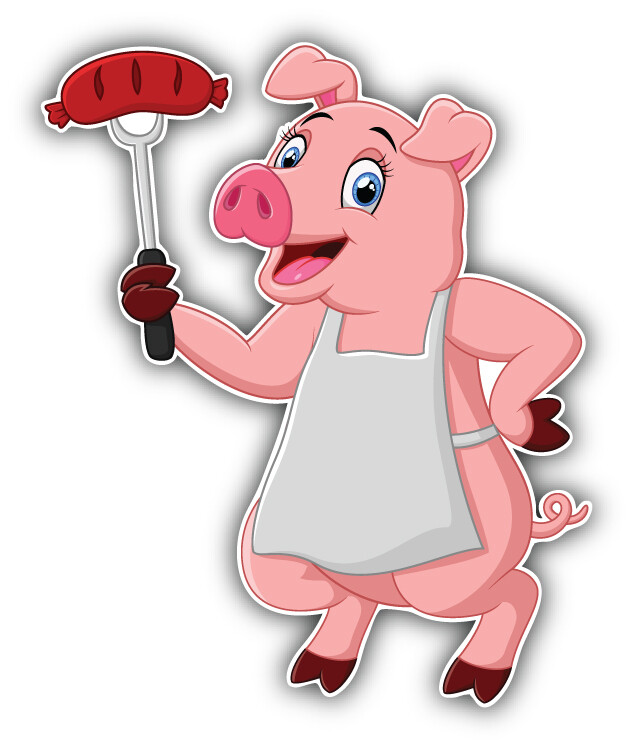Funny Pig Chef Car Bumper Sticker Decal