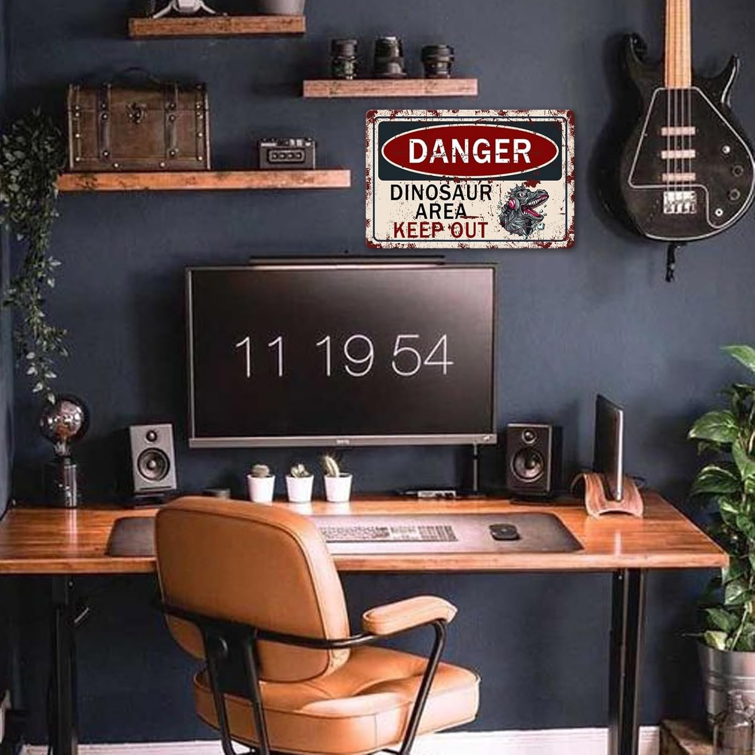 Eco-Friendly 8×12 Inch Dinosaur Metal Tin Sign – Fun Wall Decor for All Spaces