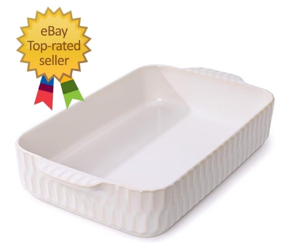 4.7QT Casserole Dishes for Oven, 9×13” Large Lasagna Pan, Ceramic Baking Dish, R
