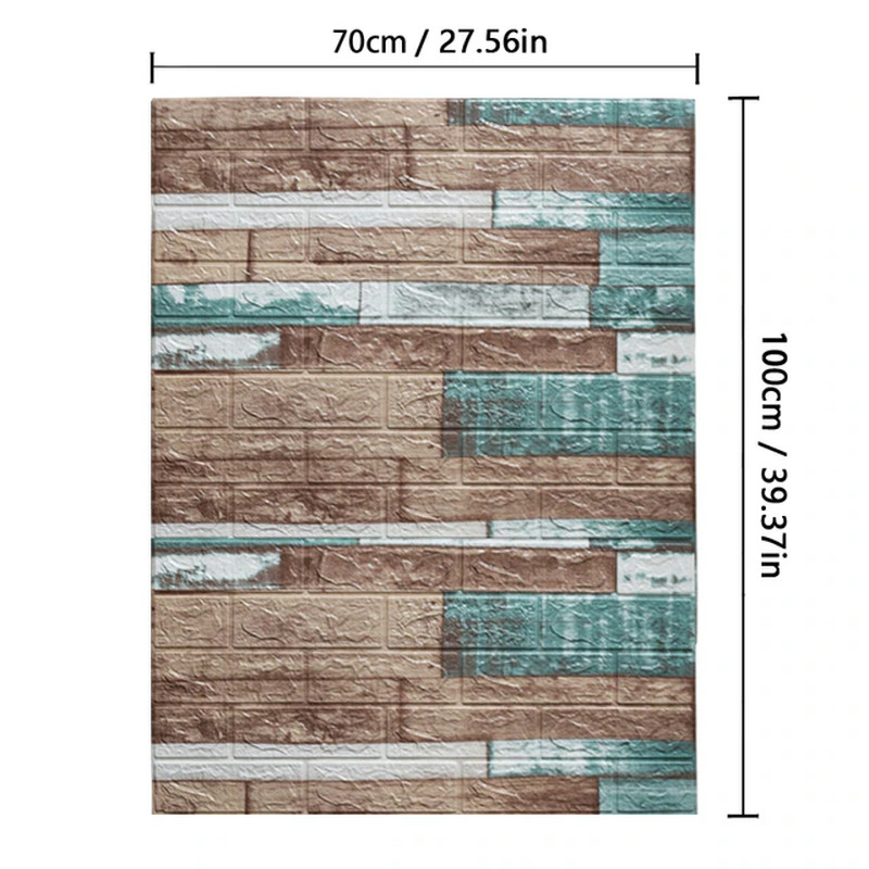 70Cm*10M 3D Brick Pattern Wall Sticker Self-Adhesive Panel Waterproof
