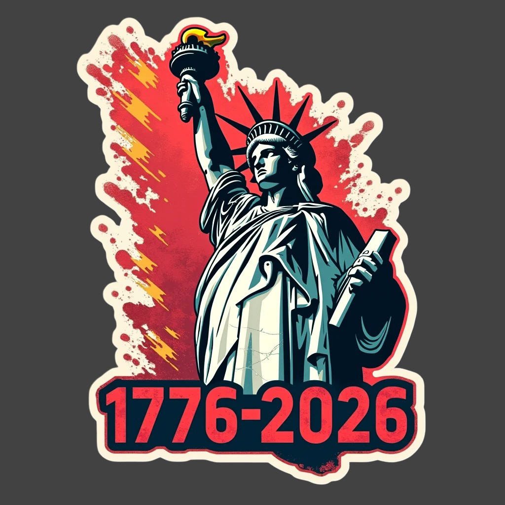 Statue Liberty 1776 2026 Sticker Vinyl Decal Patriotic USA Freedom Graphic