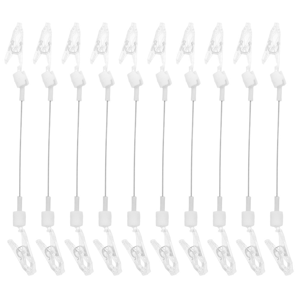 10 Pcs Sign Clips Retail Price Display Shelf Clear Plastic Label for Paper