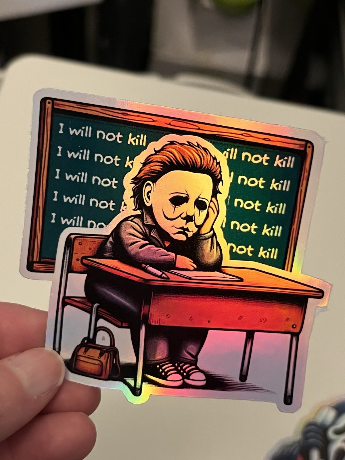 Michael Myers School Horror Waterproof Holographic 3 Inch Sticker