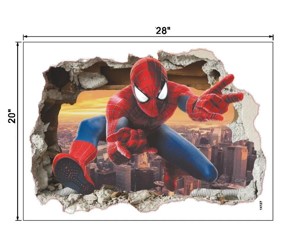 Spider Hero Wall Sticker Removable Vinyl Decal for Kids Bedroom Room Decor 22×24