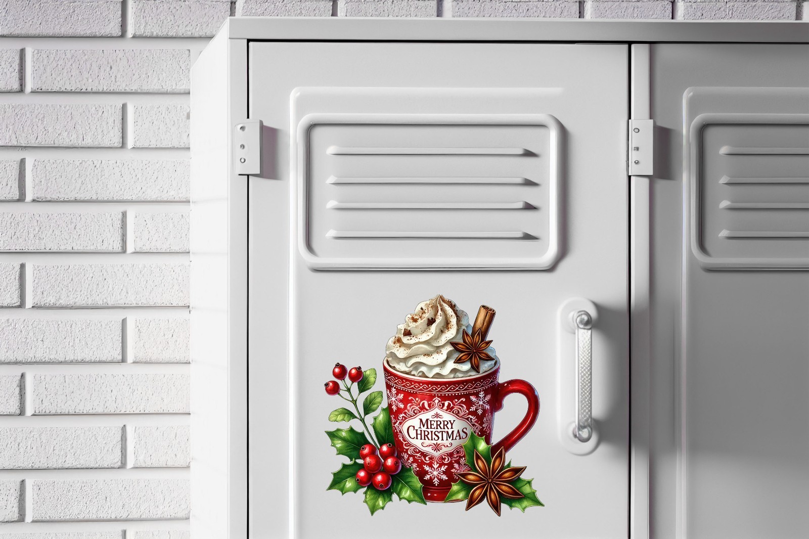 Holly Hot Cocoa Christmas UV DTF Transparent Sticker / Decal