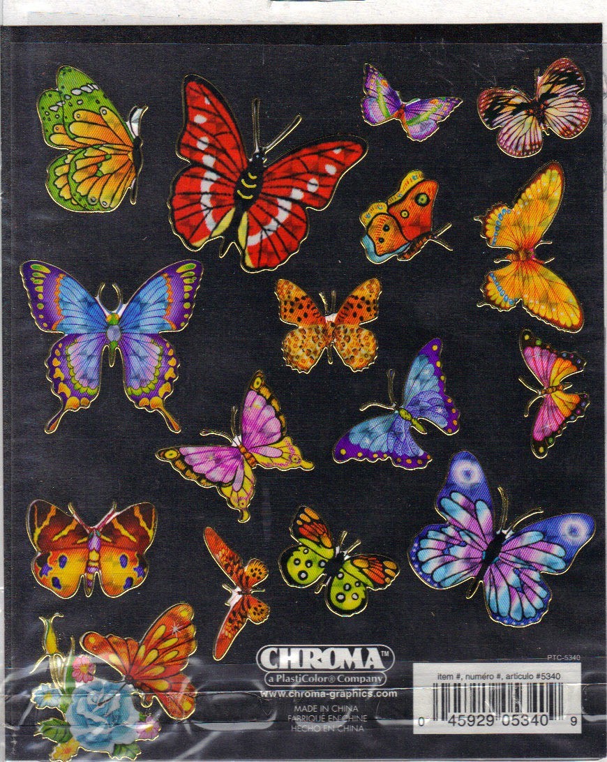 Chroma Butterfly Decal Kitz 35 Multi-Color Prismatic Butterflys *New