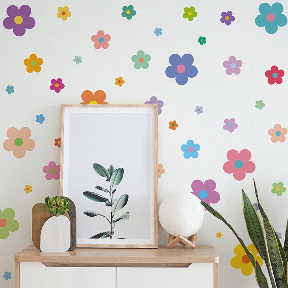 Contemporary Flower Wall Stickers PVC for For childrens Bedroom 20x30cm Set