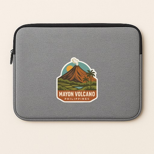 Mayon Volcano Philippines Iron On Heat Transfer Vinyl HTV Die-Cut Symbolic