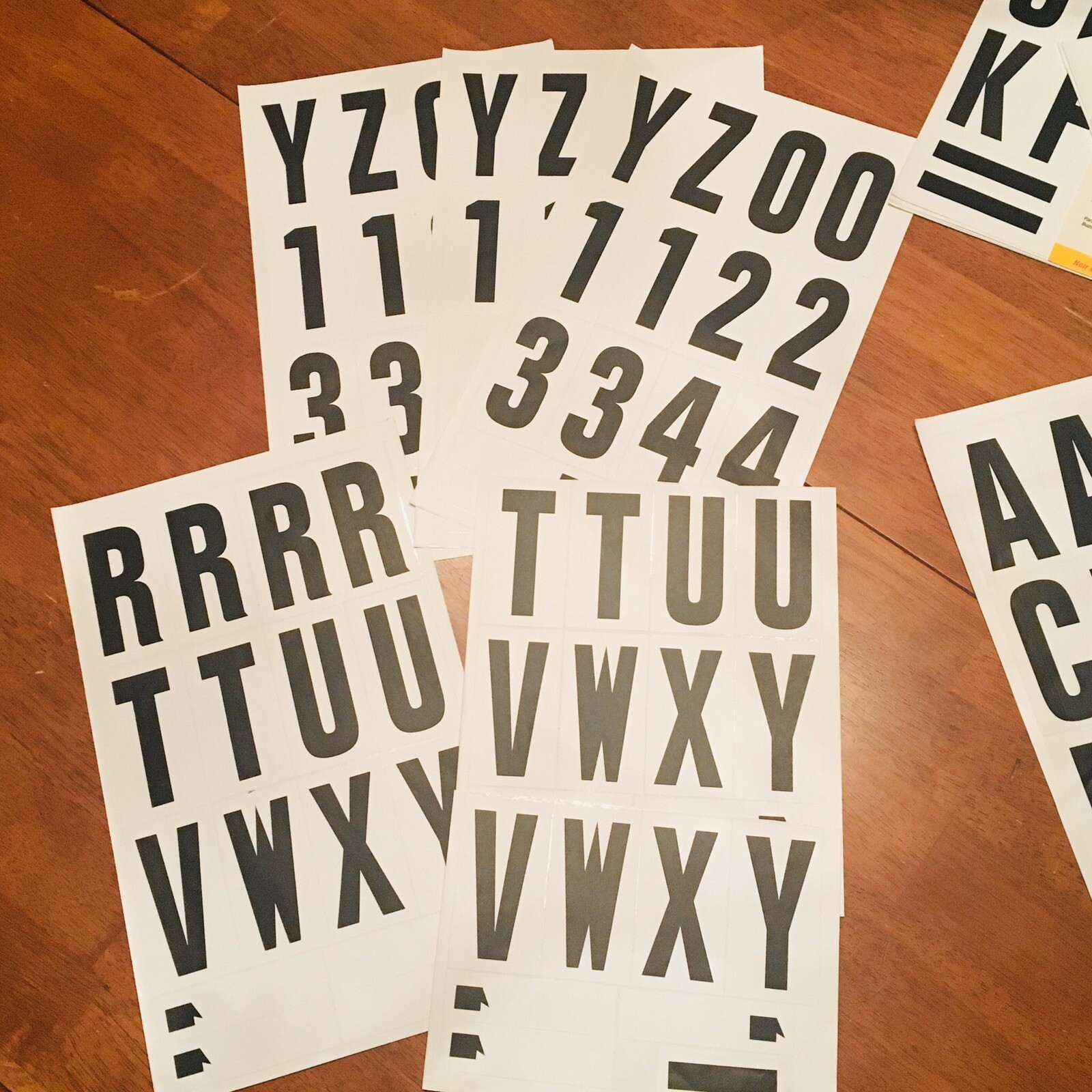 219 Of The 3” Vinyl LETTERS & SYMBOLS A-Z Black on White Self Adhesive Stickers