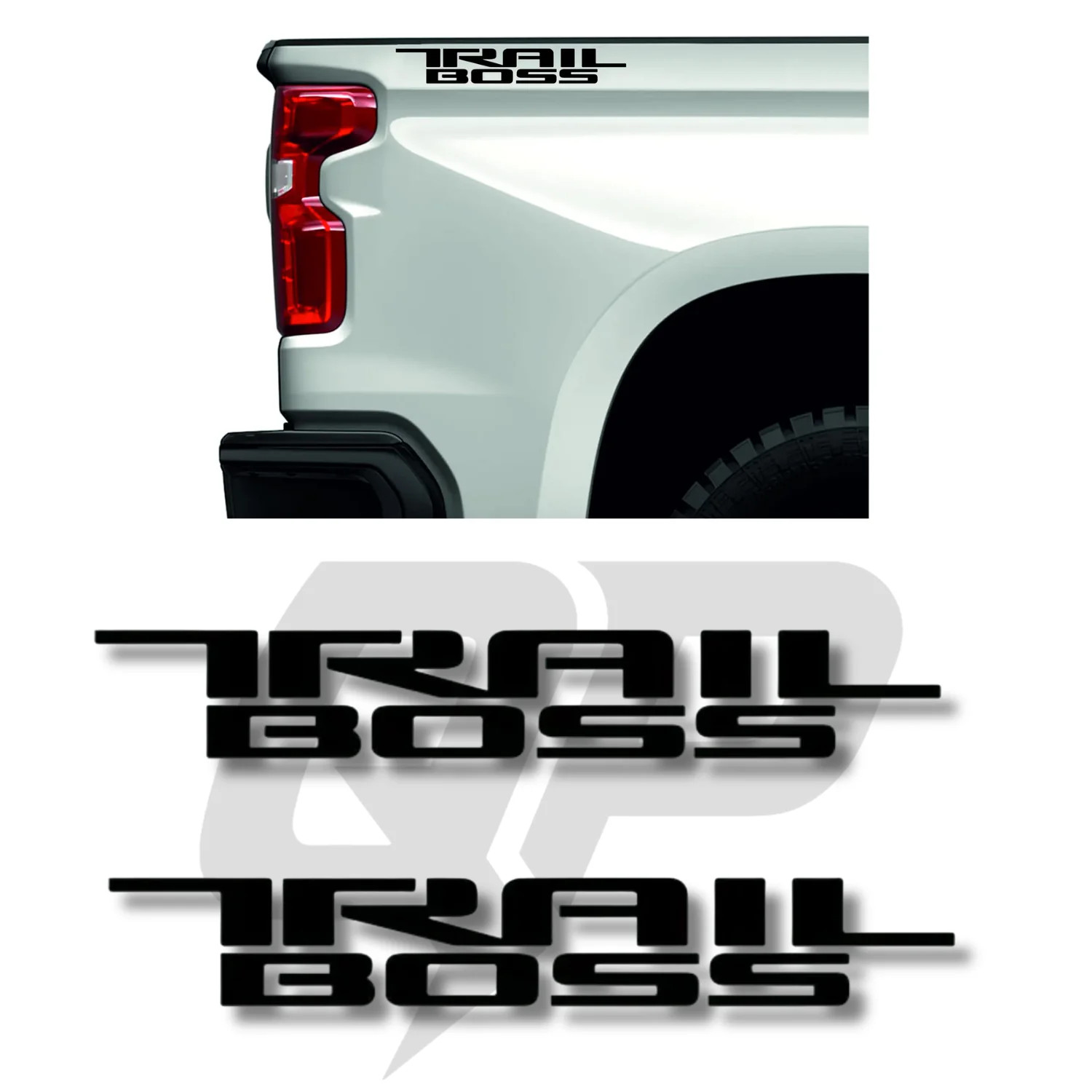 Compatible With Chevy Silverado Trail Boss Matte Black Z71 RST LTZ Bed Side Deca