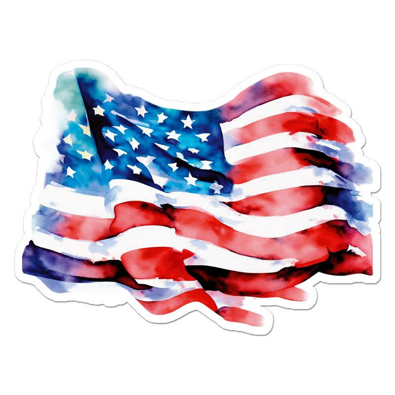USA American Flag, Vinyl Decal Sticker, Indoor Outdoor, 3 Sizes, #11996